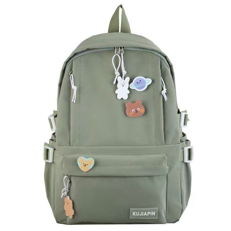 Mochila escolar para estudiantes de secundaria, mochila sencilla y ligera de estilo coreano de gran capacidad, mochila informal de color puro para niña