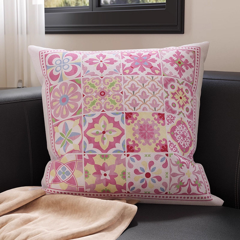 almohada de soporte de estilo francés de lujo ligera almohada de cintura de tela cama de sala de estar sofá almohada de soporte almohada de base