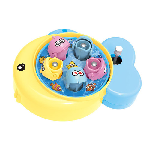 Cross-border chain release magnetic fishing toy twist egg mini fishing tray game machine street vendor children's toy wholesale