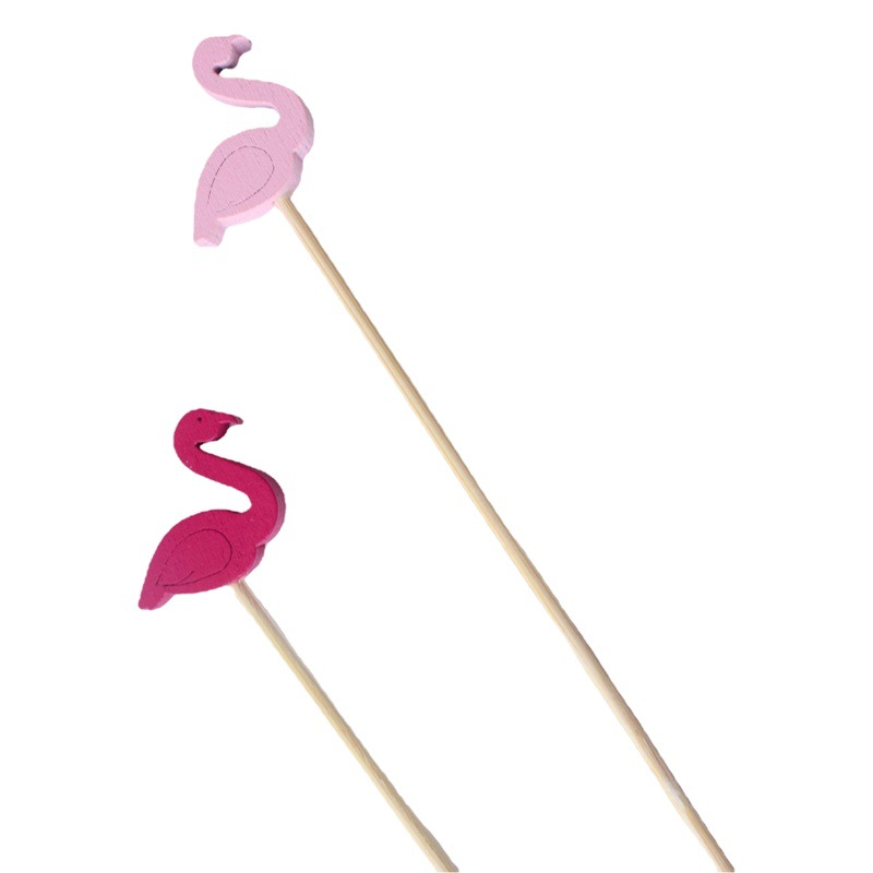 Decorative Bamboo Skewers Cat Head Bear Piglet Duck Swan Cartoon Cute Animal Fruit Skewers Cocktail Skewers