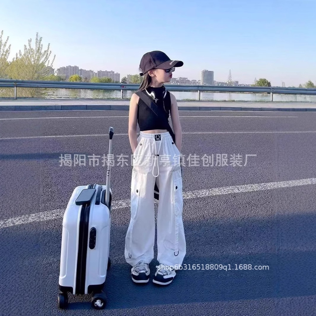 男女童背心外穿2025新款韩版时尚潮流中小童外穿衬衫图案印花T恤