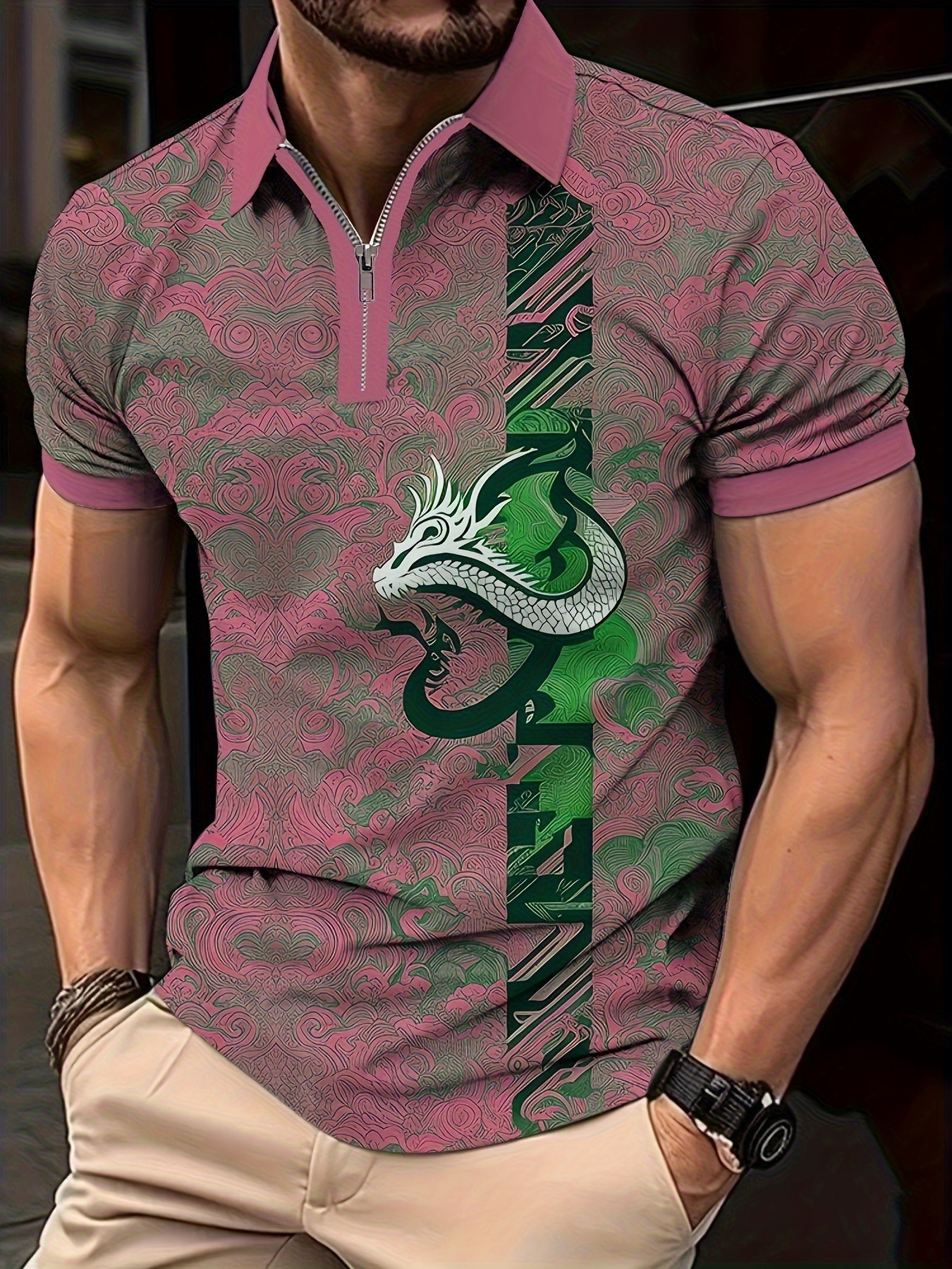 Ropa de hombre verano nueva tendencia tendencia suelta tendencia de moda alta calidad manga corta cremallera POLO camisa MB13