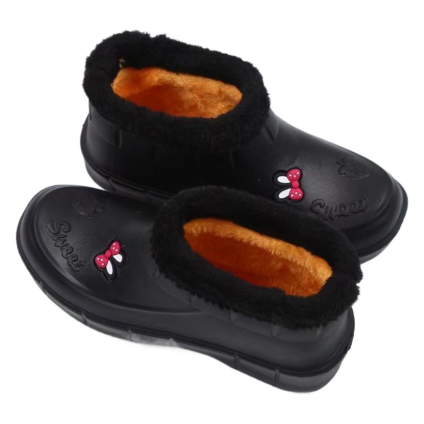 Velvet men's and women's snow boots warm rain boots laundry car wash kitchen sanitary waterproof rain boots kitchen work shoes wholesale