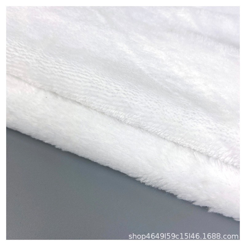 单面法兰绒面料 漂白双面法兰绒,数码印花白绒布毛毯