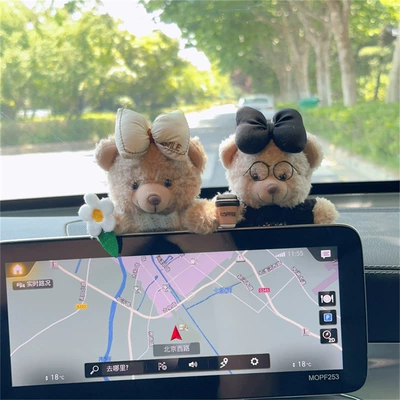 Car ornaments creative cute: Car ornaments - a-pair-of-foreign-style-bear-screen-ornaments-1
