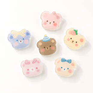 Acrylic Badge Pin Cute Bear Brooch, 3 cm Charming Cartoon Design, lightweight 0.003 kg