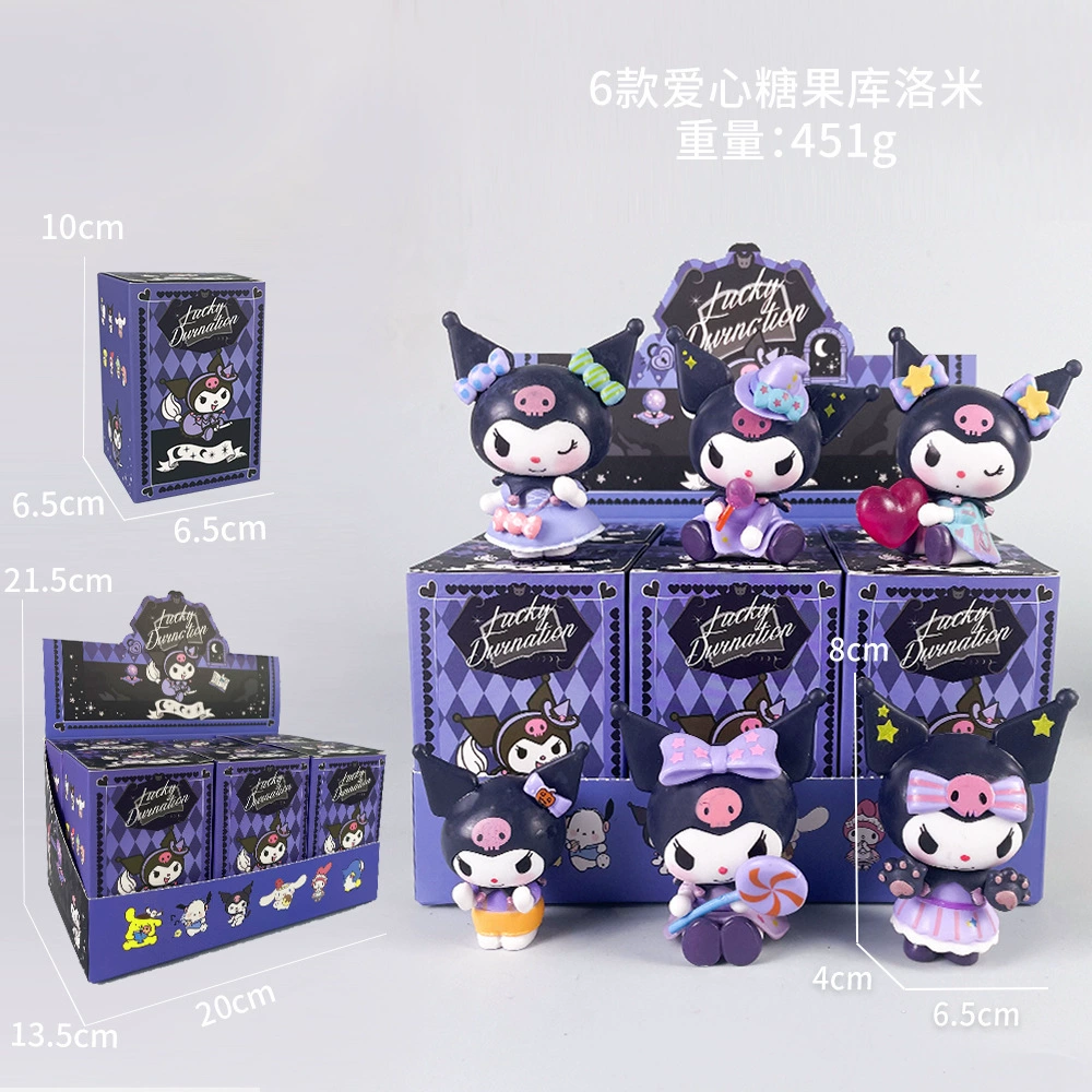 Sanrio Слепой предсказания партии Kuromi Melati Wolberry Killer Anime Doll Model Play Tide Play