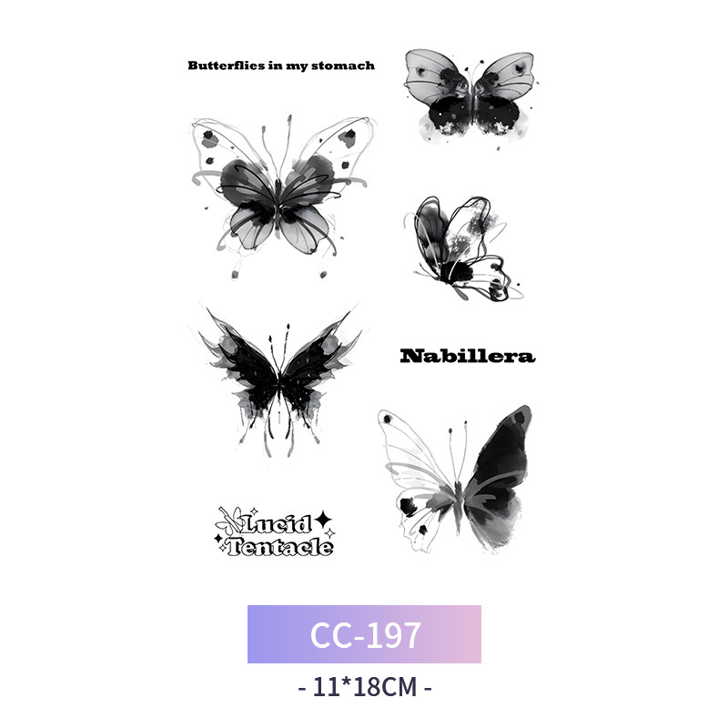 Transfronterizo en stock al por mayor de halloween colorido mariposa tatuaje pegatinas simulación sangrienta cicatriz pegatinas divertidas pegatinas impermeables