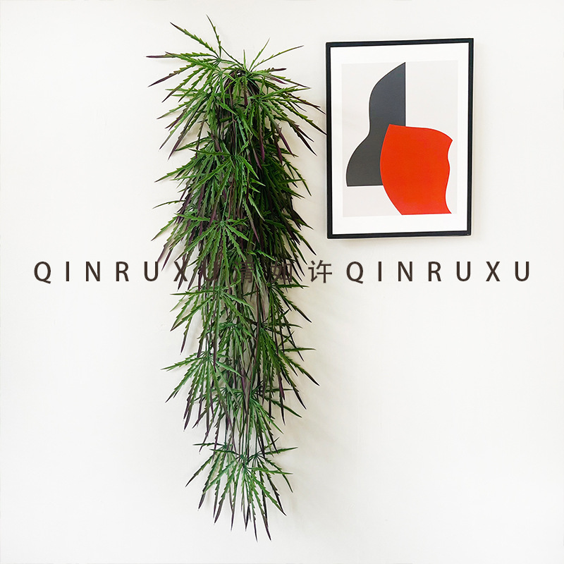 Second-hand imitation rattan peacock wood gold silk monkey fern pendant plant wall decoration King fern leaf indoor home decoration