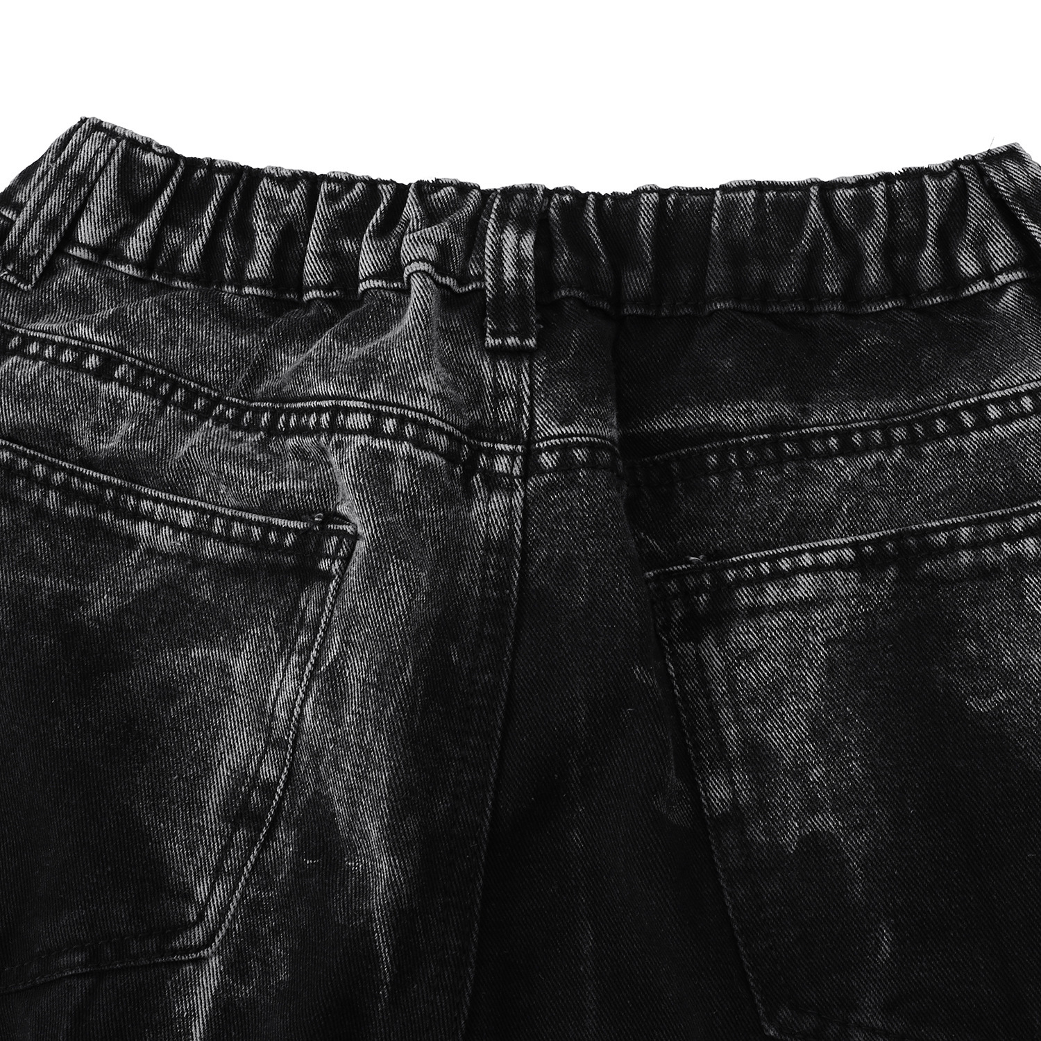 Jean homme délavé, coupe droite, jambes larges, style urbain, effet tie-dye dégradé, délavé, taille mi-haute, en coton._voghion.com