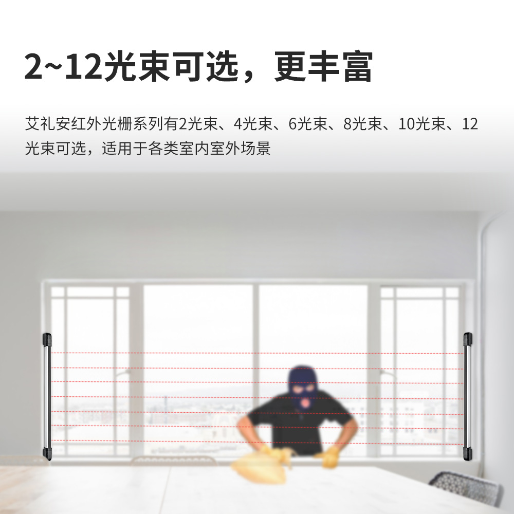 艾礼安二光束10米红外光栅ABI10-482防盗报警设备