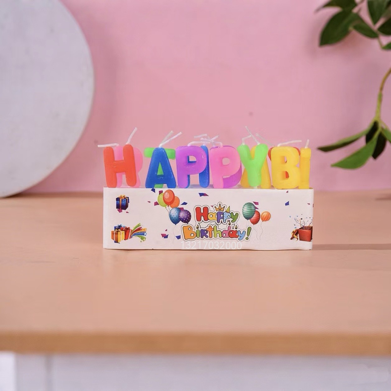 Tarjetas rojas Inglés creativas de cumpleaños vela vela al por mayor fiesta de cumpleaños vela de color decoración de Navidad cera digital