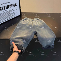 现货！TXB24759秋冬25新款加绒加厚冬装牛仔裤儿童韩版童装裤子