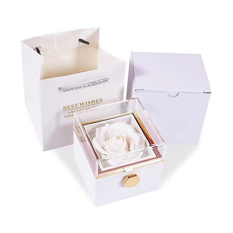 Festtagsgeschenke, Weihnachtsgeschenk, Muttertagsgeschenk, Schmuckkästchen „Ewige Rose“, Wendbare Ringbox, Weihnachtsgeschenk für Mädchen, Halsketten-Geschenkbox_voghion.com