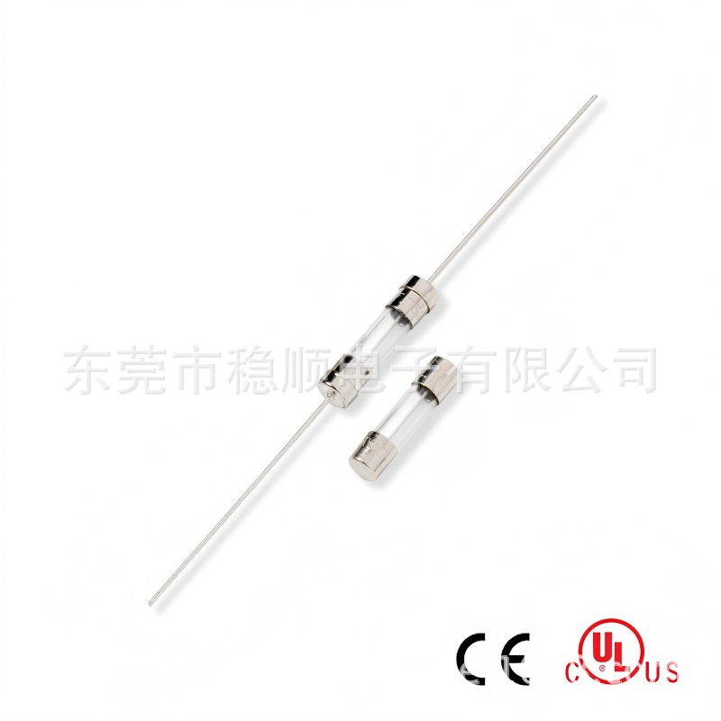 5G美规快断玻璃单体保险丝 UL 5x20mm快熔断双帽带引脚管状保险丝