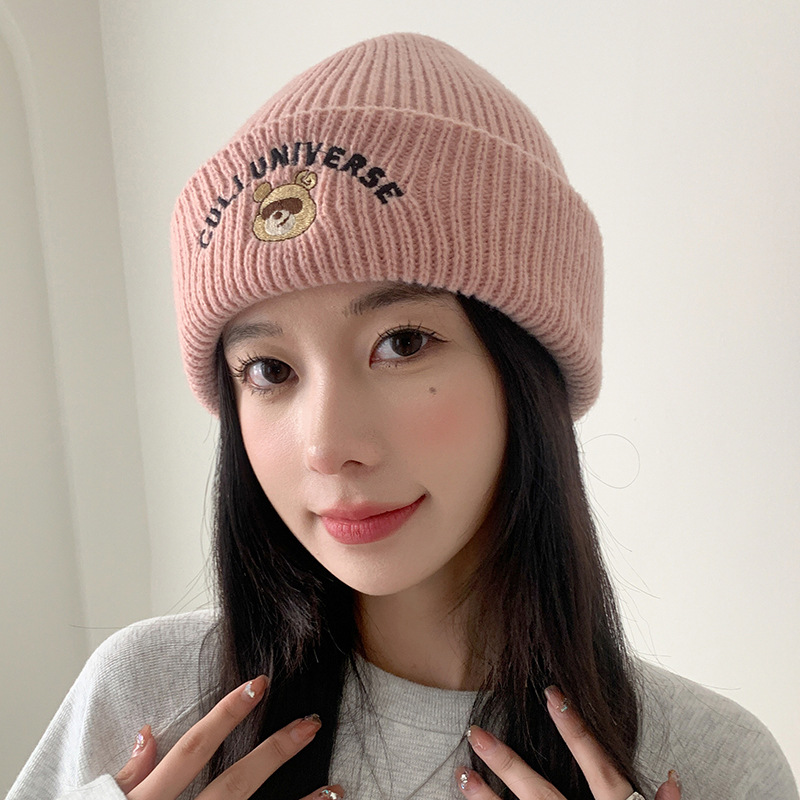 Women's Preppy Style Vacation Animal Letter Eaveless Wool Cap display picture 4