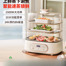 电蒸锅家用蒸炖煮一体小型多功能蒸汽锅大容量三层多层电蒸箱