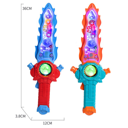 Children's Electric Gear Simulation Sword Lights Cool Music Sword Street Stall Best Selling Night Market Wholesale Toys Gifts