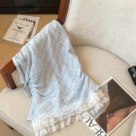 蕾丝拼接格纹设计感无袖衬衫女夏季新款修身显瘦显白洋气漂亮上衣