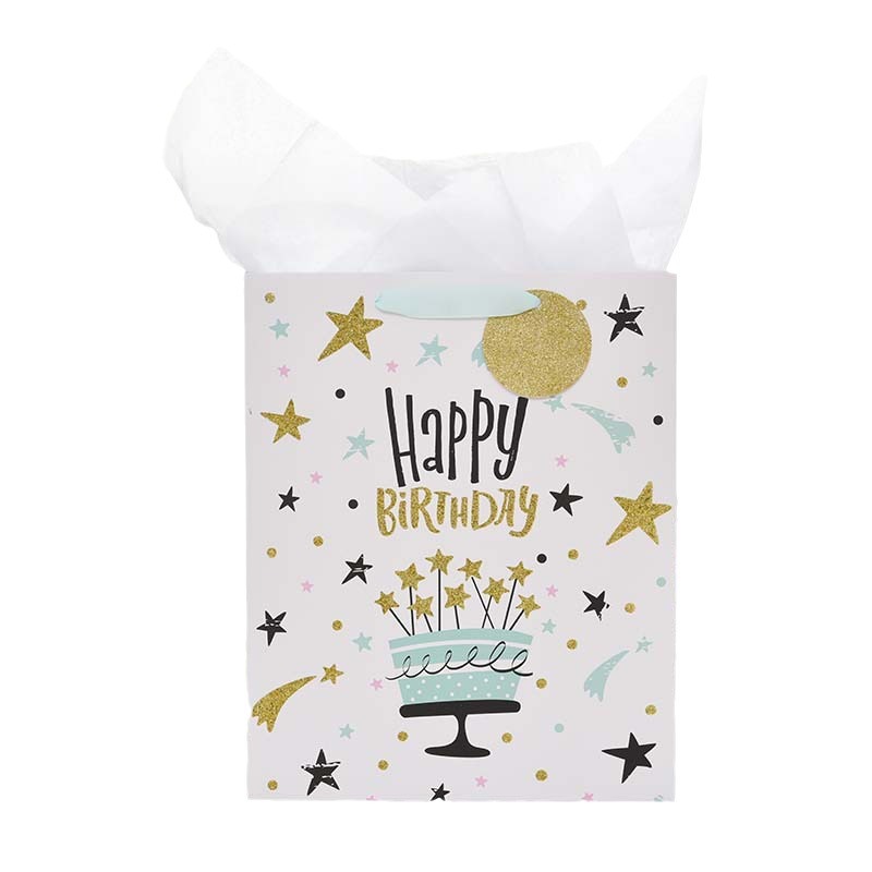 Nueva bolsa de regalo de cumpleaños transfronteriza, bolsa de mano de bronceado de alta gama, bolsa de embalaje de regalo, bolsa de papel portátil al por mayor