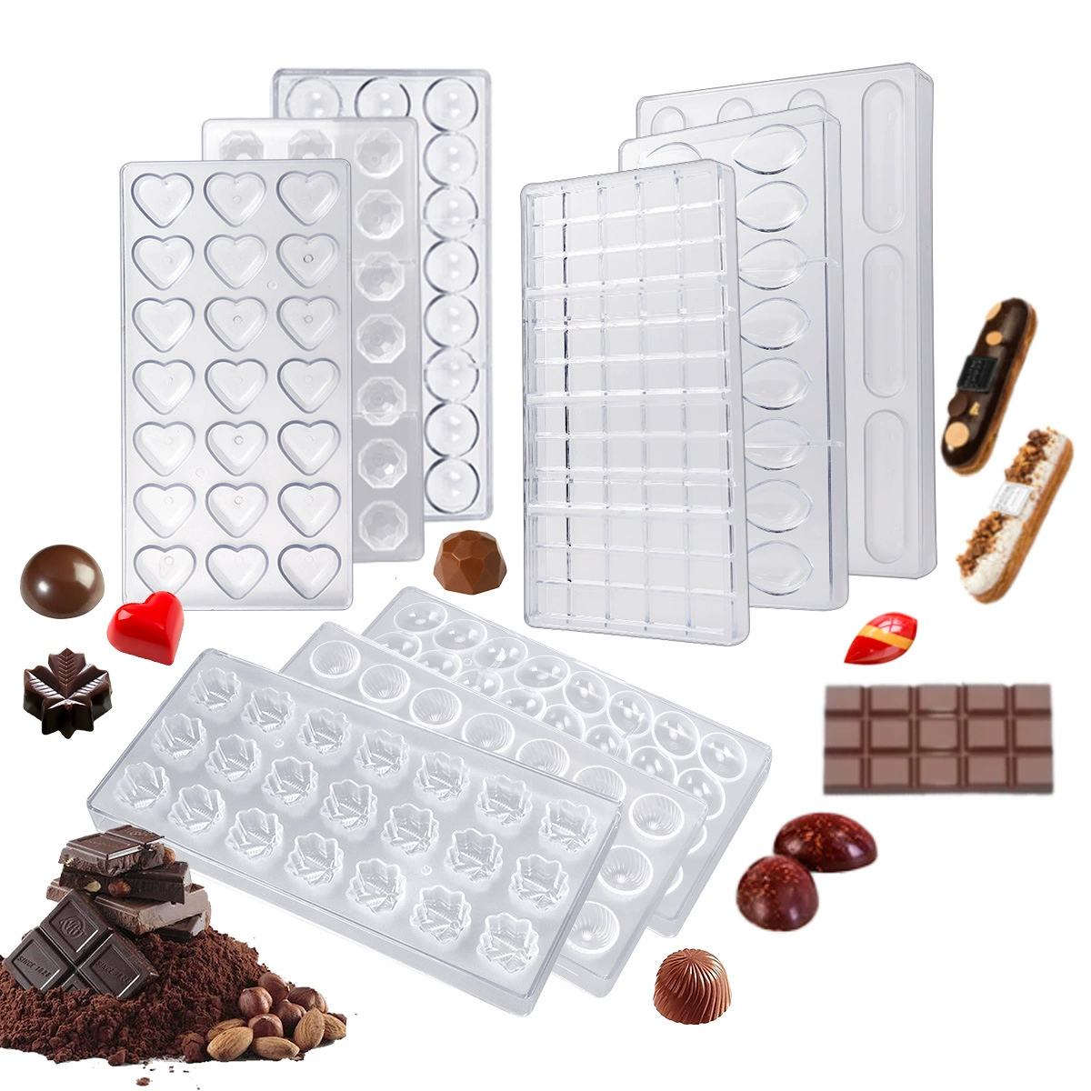 Creative chocolate mold series transparent plastic baking tools DIY candy mold chocolate shovel cross-border hot sale