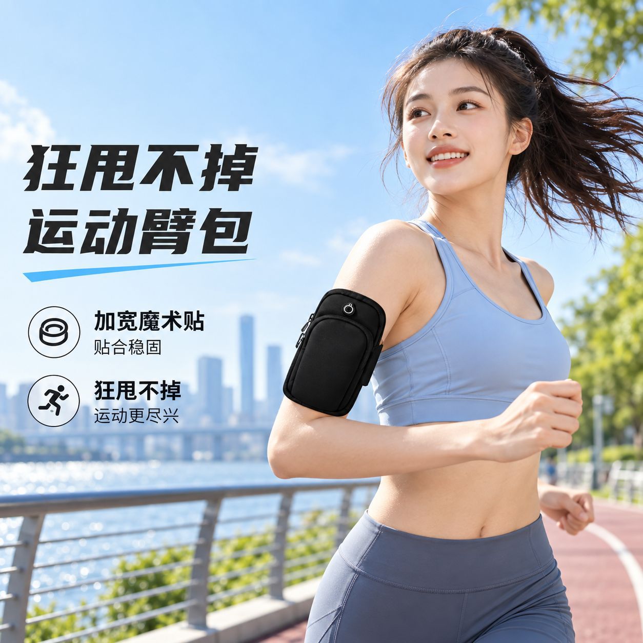 Sports running phone wrist bag, breathable, unisex fitness wrist arm bag, outdoor cycling portable storage arm bag