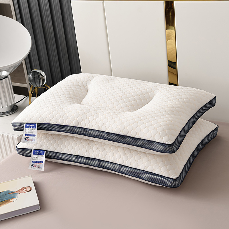 Water Cube Partition Sized Pillow Super Soft Knitted Cotton Massage Neck Protection Sleeping Pillow Core No Collapse Household Student Pillow