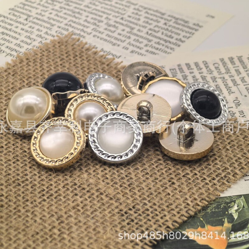 Chanel-Style Round Pearl Buttons for Coats, Trench Coats, Shirts, and Tops; Bright-Colored High-Footed Hand-Sewn Buttons