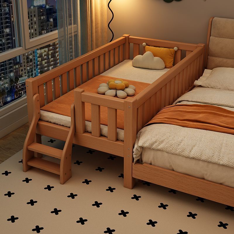 Solid Wood Children's Splicing Bed, Beech Wood with Guardrails, Baby Crib, Can Be Used as a Bedside Bed for Babies, Splicing Large Bed, Extra Wide Bed, Wholesale