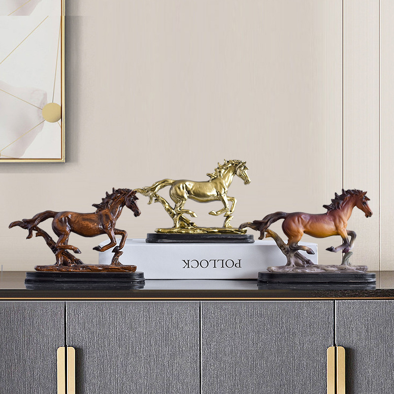 Popular Horse Statue, Light Luxury Home, Small Horse Ornaments, Living Room Entrance Tv Cabinet Decoration, Lucky Horse Year Crafts