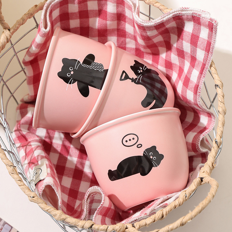 Taza de café con tapa de oficina pequeña taza doméstica de cerámica ins taza casual para dar a las chicas tazas lindas