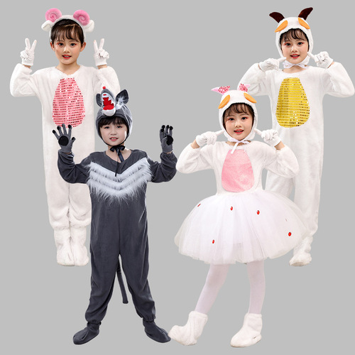 children's animal cosplay clothing lamb performance clothing, wolf and lamb short skirts, dance clothing, big gray wolf long and short jumpsuits for baby