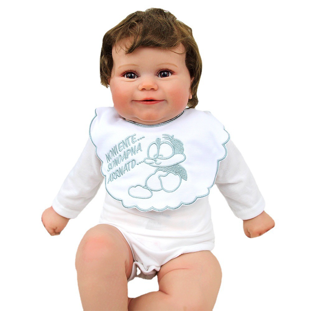 Muñeca de simulación de renacimiento, muñeca de simulación de bebés de 60CM, fábrica de origen, niños crecen suaves para acompañar a los hombres