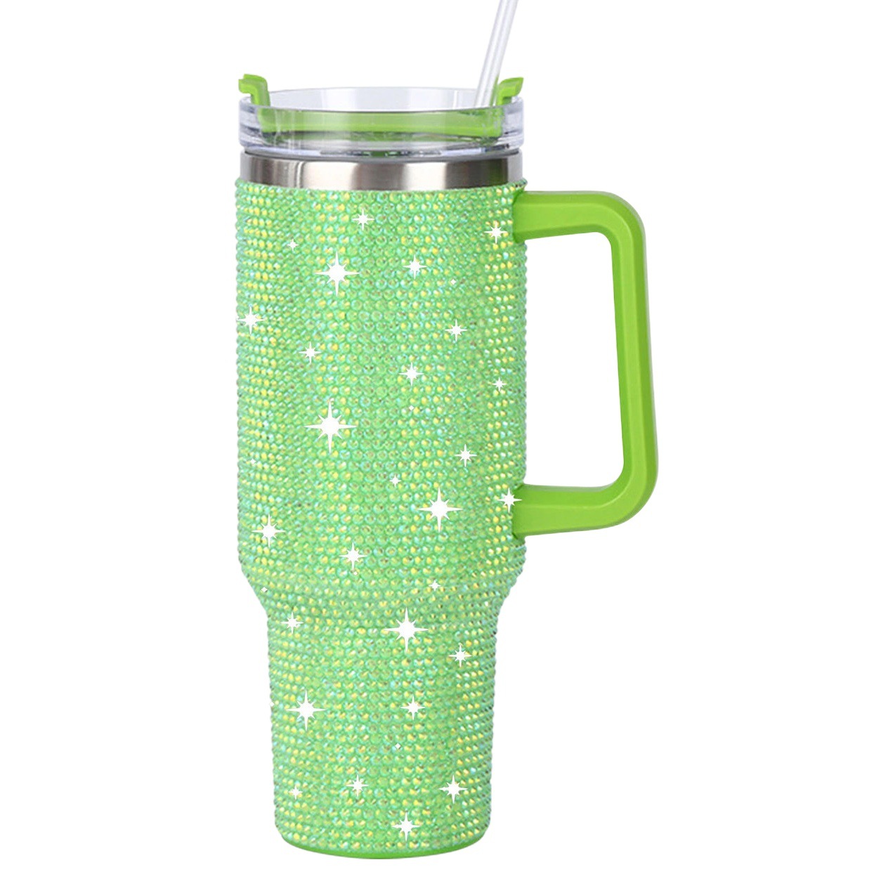 Amazon nuevo 40oz leche vaca patrón mango coche taza portátil vacío taza de acero inoxidable helado taza