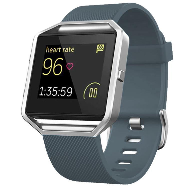 Para Fitbit Blaze xDfind hebilla de acero twill sólido correa de silicona S / L