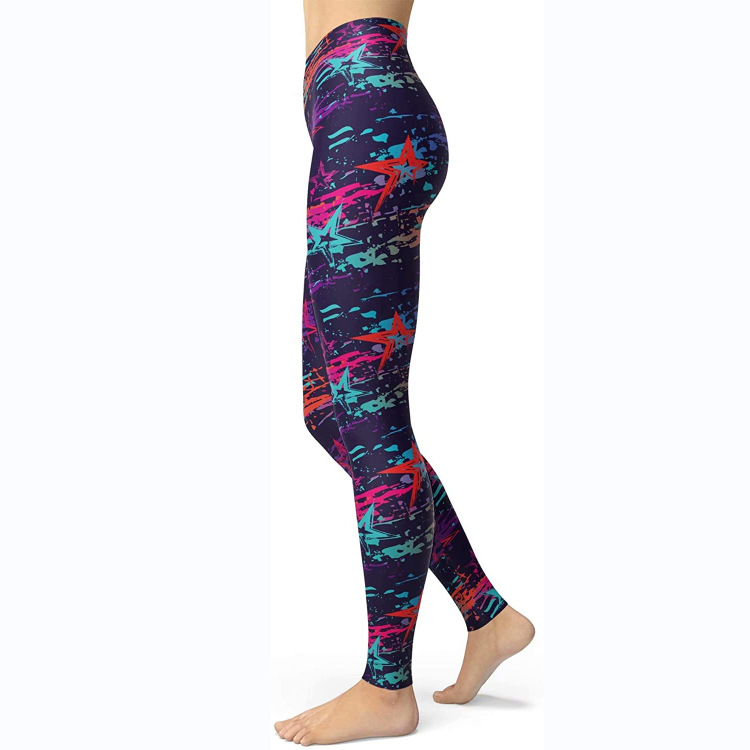 Abbigliamento da donna multicolore stampato slim fit fianchi sollevamento snellente grandi dimensioni corsa yoga fitness leggings_voghion.com