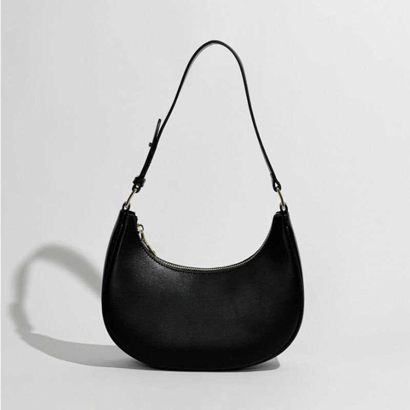 Women’s Genuine Leather Underarm Bag, 2026 New Crescent Baguette Shoulder Bag - Thumbnail 6
