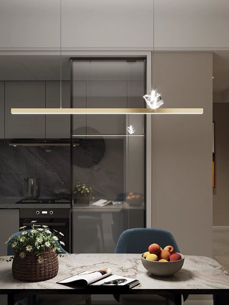 Italiano minimalista restaurante isla de lámpara de lámpara diseñador de lámpara de mesa de cristal de lujo lámpara de comedor de bar