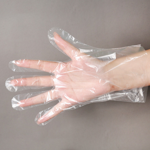Disposable thickened PE gloves for hair salons, coloring, perming, and oil treatments, beauty disposable gloves for household and catering use