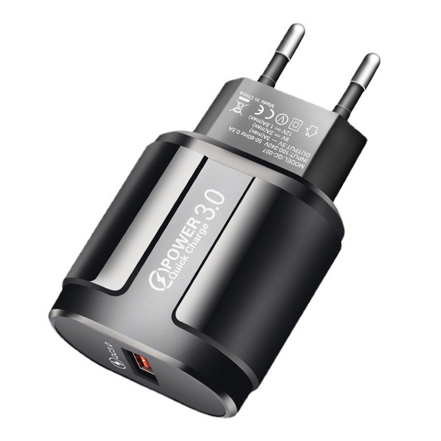 Single 18W3AQC3.0 fast charging mobile phone charger travel charging head plug USB fast charging cross-border wholesale Single 18W3AQC3.0 fast charging mobile phone charger travel charging head plug USB fast charging cross-border wholesale