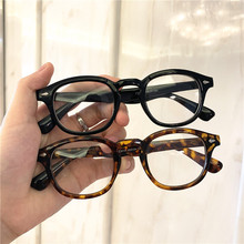 2021余文樂款復古米釘平光鏡韓版百搭小圓框眼鏡架配近視眼鏡框