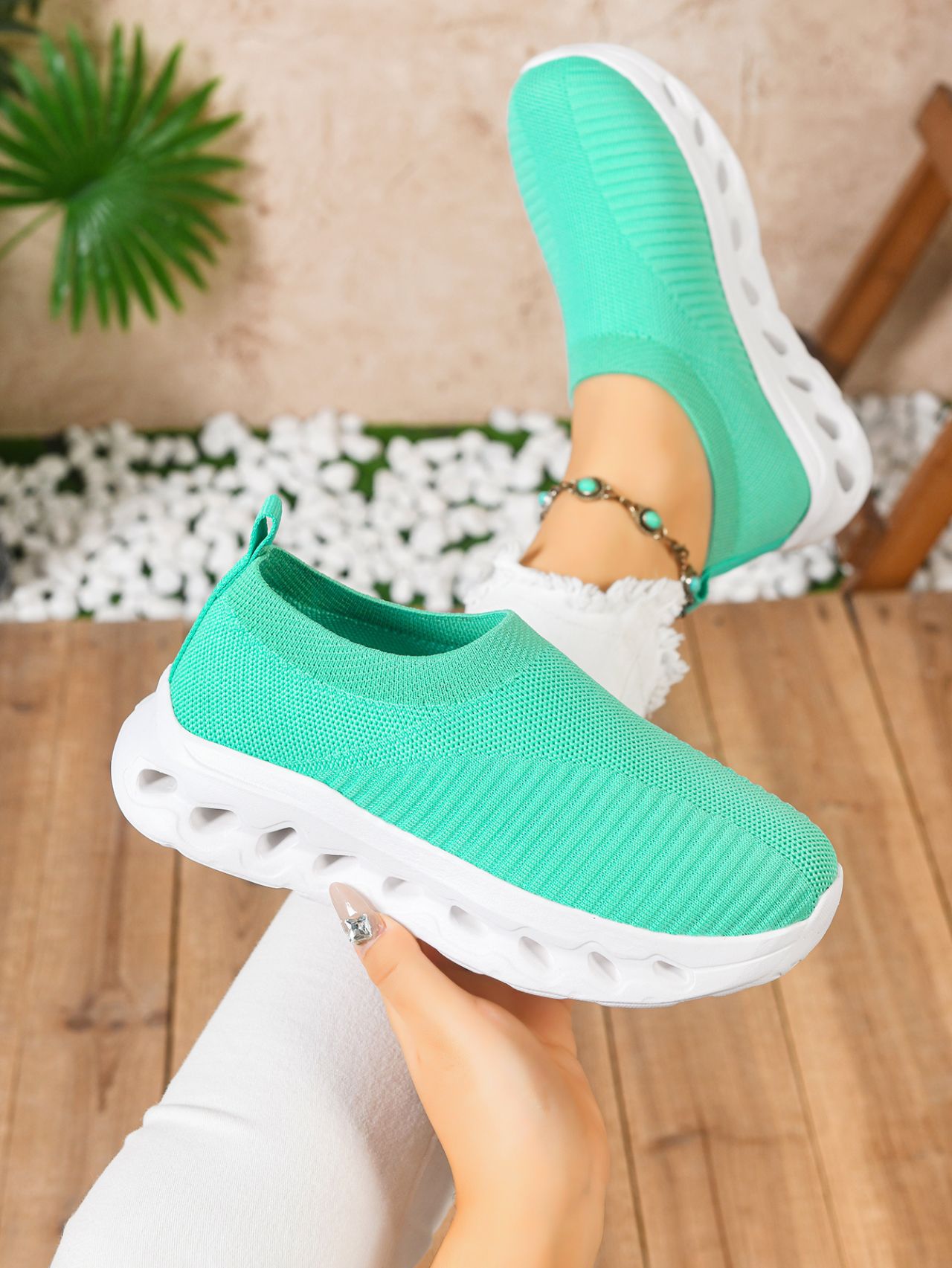 Breathable Women's Casual Trainers Lightweight Knit Running Shoes_voghion.com
