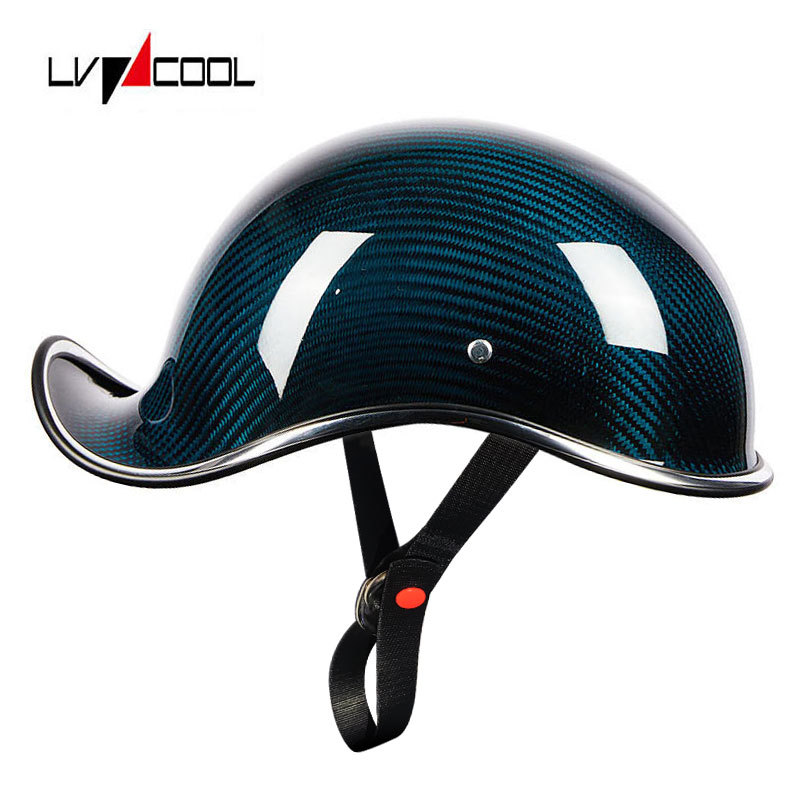 Comercio exterior casco transfronterizo motocicleta casco de fibra de carbono masculino Harley Scoop casco femenino retro motocicleta medio casco verano