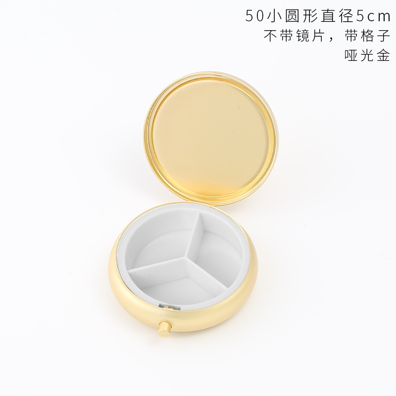 丸い三格の金属の薬の箱の小さい鏡の多格のハート型の四角形は携帯して簡単な錠剤の箱の創意のキャンディーを持ちます。|undefined