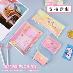 Card bag coin purse headphone storage small bag laser long small PVC female coin small bag simple two-in-one