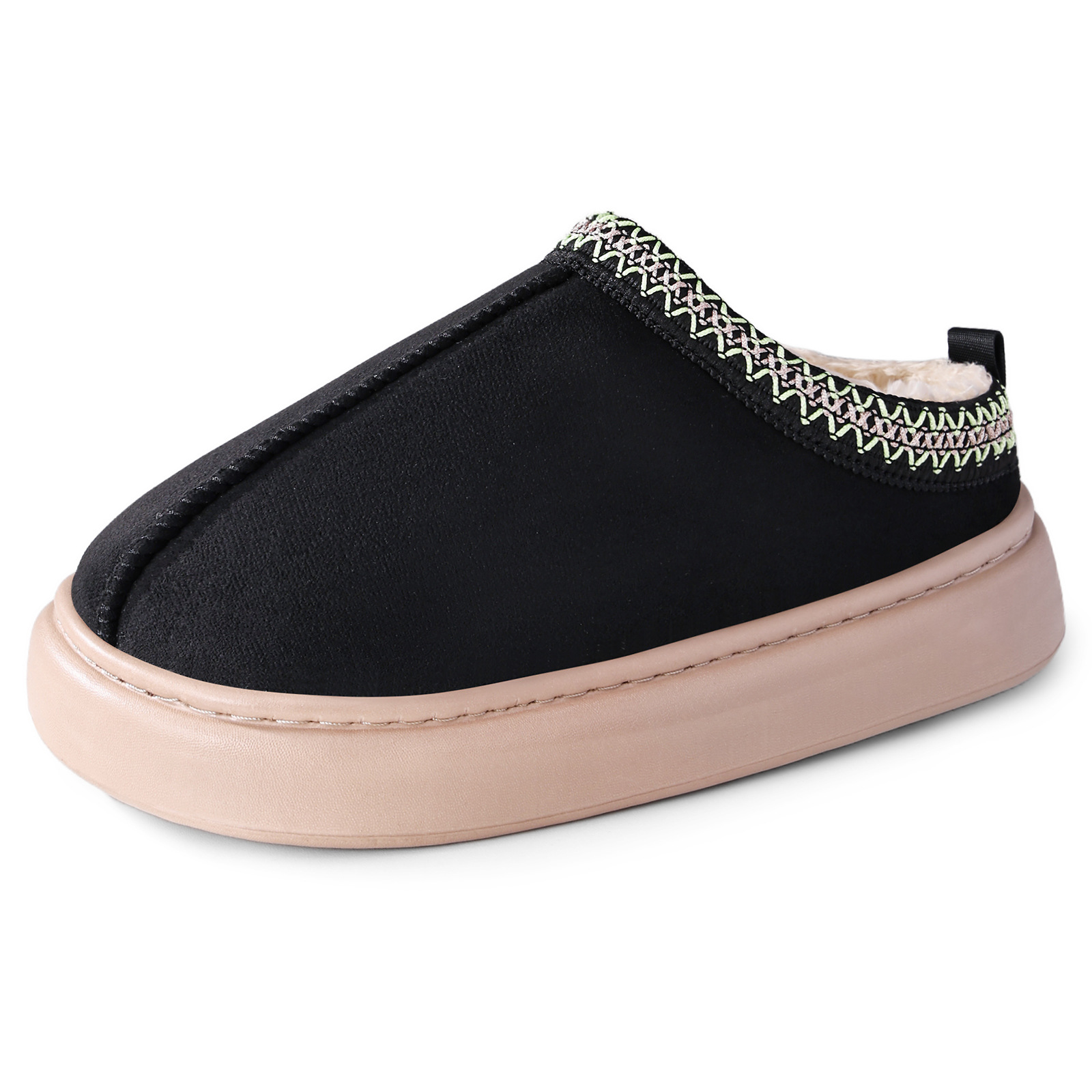 Zapatos caseros de algodón transfronterizos de invierno calentados zapatillas de lana y zapatillas de lana con un pedazo y medio zapatillas de algodón cómodas