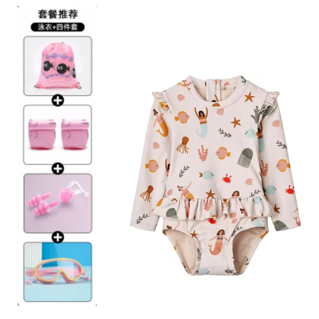 Niños trajes de baño de manga larga de secado rápido para niñas nuevas niñas lindas trajes de baño al por mayor