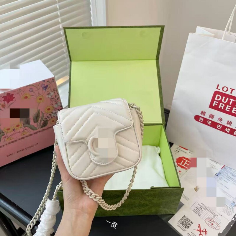 Ancient? ?Chi's New Macaron Marmont Mini Women's Waist Bag Genuine Leather Women's Bag Shoulder Crossbody Bag