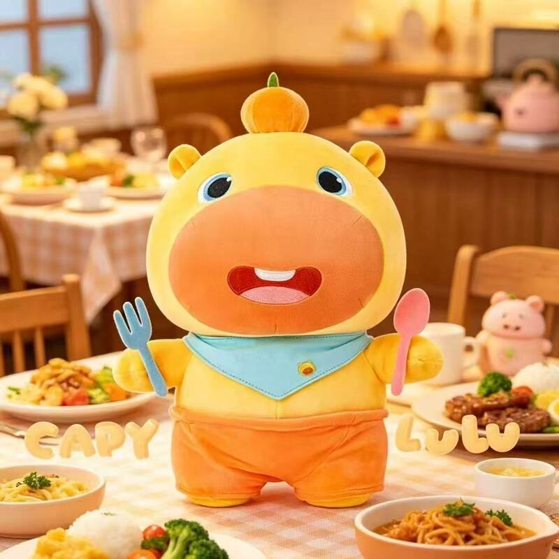 Trendy New Capybara Lulu Plush Toy, Cute Capybara Stuffed Animal with a Fork, Tiktok Influencer Picks Trendy New Capybara Lulu Plush Toy, Cute Capybara Stuffed Animal with a Fork, Tiktok Influencer Picks