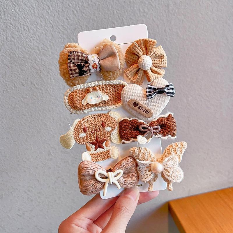 Yuanqi brocas de cabello de color café leche no daña pelúcia niñas frises brocas de cabello rotas adorables bebés de alto color brocas de cabello adornamiento para el cabello